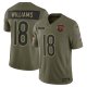 Men's #18 Caleb Williams Chicago Bears Nike 2025 Salute to Service Limited Olive Jersey