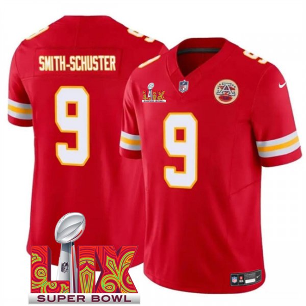 Youth Kansas City Chiefs #9 JuJu Smith-Schuster Red Super Bowl LIX F.U.S.E. Vapor Limited Stitched Jersey
