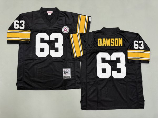Men's Pittsburgh Steelers #63 Dermontti Dawson Black Jersey