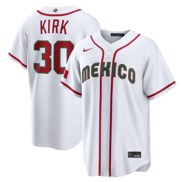Men's Mexico Baseball Alejandro Kirk Nike White 2026 World Baseball Classic Home Stadium Jersey