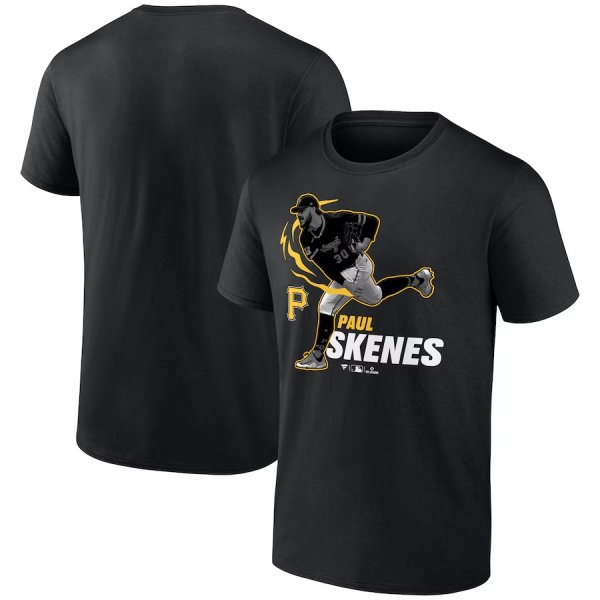 Men's Pittsburgh Pirates Paul Skenes Black Player Graphic T-Shirt