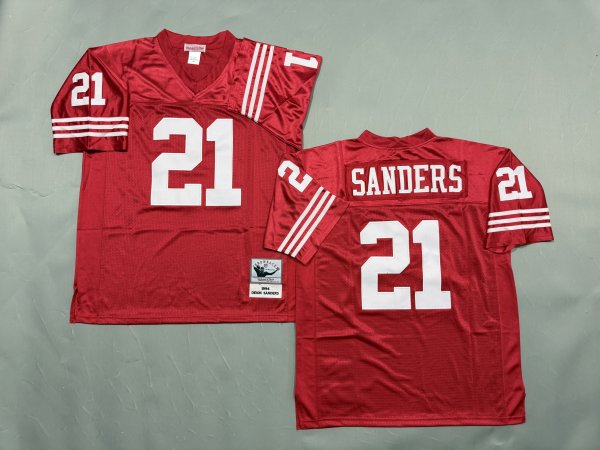 Men's #21 Deion Sanders San Francisco 49ers Red Jersey