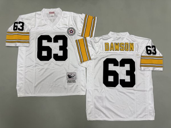 Men's Pittsburgh Steelers #63 Dermontti Dawson White Jersey