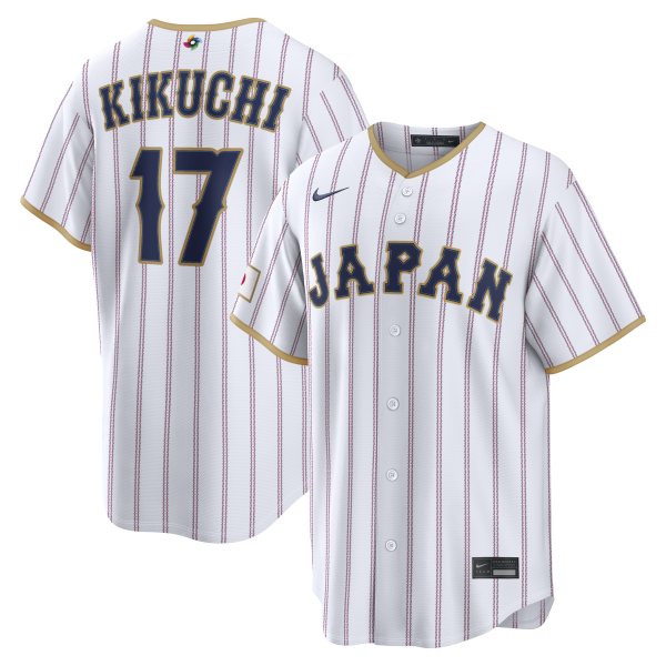 Men's Japan Baseball Yusei Kikuchi Nike White 2026 World Baseball Classic Home Stadium Jersey