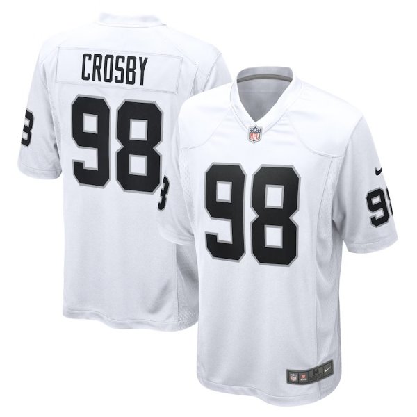 Men's Las Vegas Raiders #98 Maxx Crosby Nike White Game Jersey
