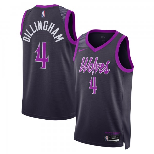 Men's Unisex Minnesota Timberwolves #4 Rob Dillingham Nike Purple 2025/26 Swingman City Edition Jersey