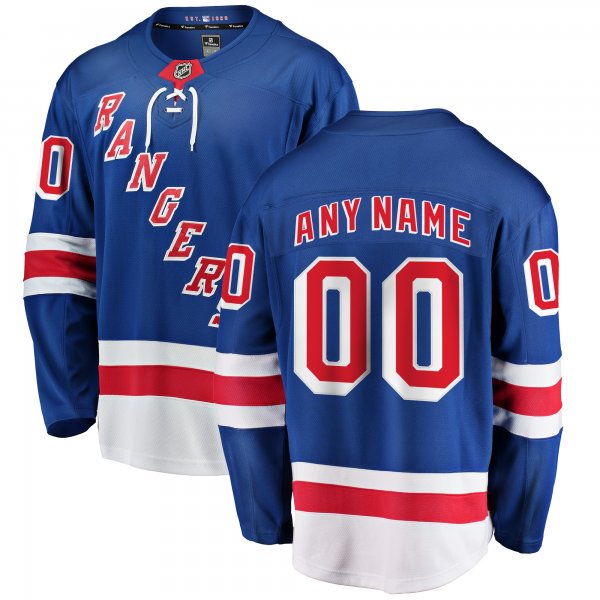 Men's New York Rangers Fanatics Blue Home Breakaway Custom Jersey