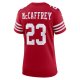 Women's San Francisco 49ers Christian McCaffrey Nike Scarlet Super Bowl LVIII Game Jersey