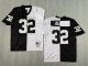 Men's Las Vegas Raiders #32 Marcus Allen Split Black & White Mitchell & Ness Jersey