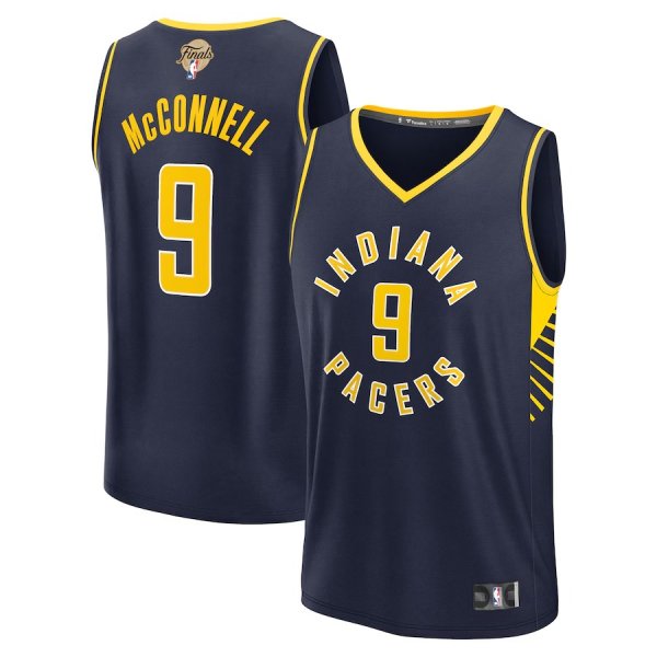 Men's Indiana Pacers #9 T.J. McConnell Fanatics Navy 2025 NBA Finals Fast Break Player Icon Edition Jersey