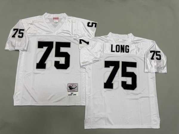 Men's Las Vegas Raiders #75 Howie Long White Mitchell & Ness Jersey