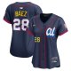 Women's American League #28 Javier Baez Nike Navy 2025 All-Star Edition Limited Player Jersey