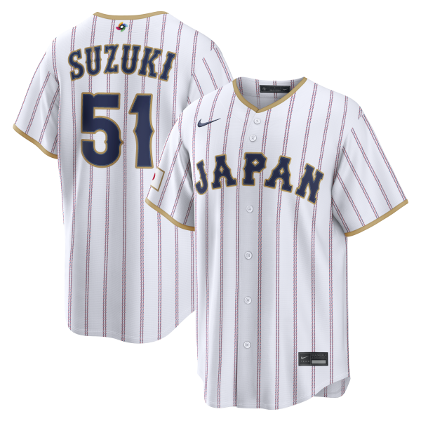 Men's Japan Baseball Seiya Suzuki Nike White 2026 World Baseball Classic Home Stadium Jersey