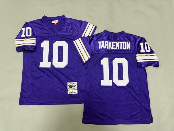 Men's #10 Fran Tarkenton Minnesota Vikings Purple Jersey