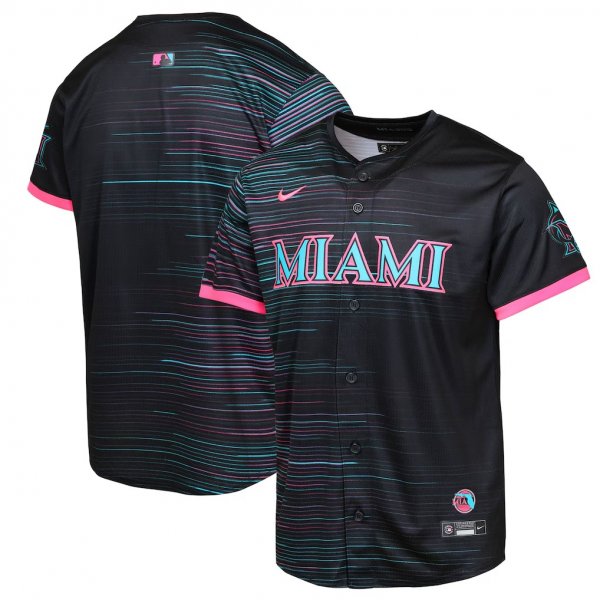 Youth Miami Marlins Black 2025 City Connect Jersey