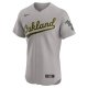 Men's Oakland Athletics  Nike Gray Road Vapor Premier Elite Patch Jersey