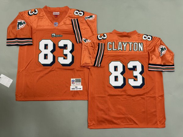 Men's #83 Mark Clayton Orange Miami Dolphins Jersey