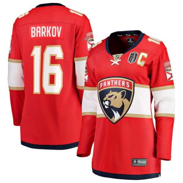 Women's #16 Aleksander Barkov Florida Panthers Fanatics 2025 Stanley Cup Final Home Breakaway Player Red Jersey