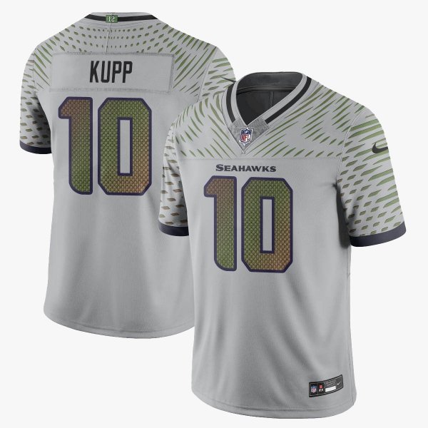 Men's Seattle Seahawks #10 Cooper Kupp Gray Rivalries Collection F.U.S.E. Vapor Limited Stitched Jersey
