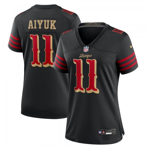 Women's #11 Brandon Aiyuk San Francisco 49ers Nike 2025 Rivalries Collection Game Black Jersey