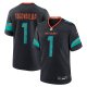 Men's #1 Tua Tagovailoa Miami Dolphins Nike 2025 Rivalries Collection Game Pitch Blue Jersey