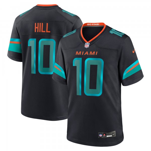 Men's #10 Tyreek Hill Miami Dolphins Nike 2025 Rivalries Collection Game Pitch Blue Jersey