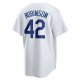 Men's Brooklyn Dodgers Jackie Robinson Nike White Home Cooperstown Collection Player Jersey