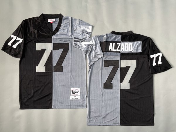 Men's Las Vegas Raiders #77 Lyle Alzado Split Mitchell & Ness Jersey