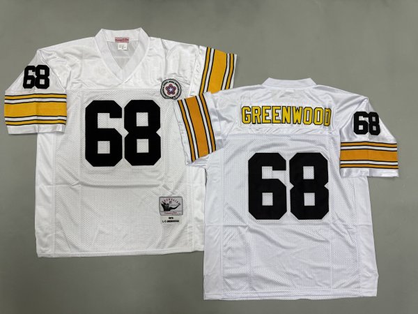 Men's Pittsburgh Steelers #68 L'C Greenwood White Jersey
