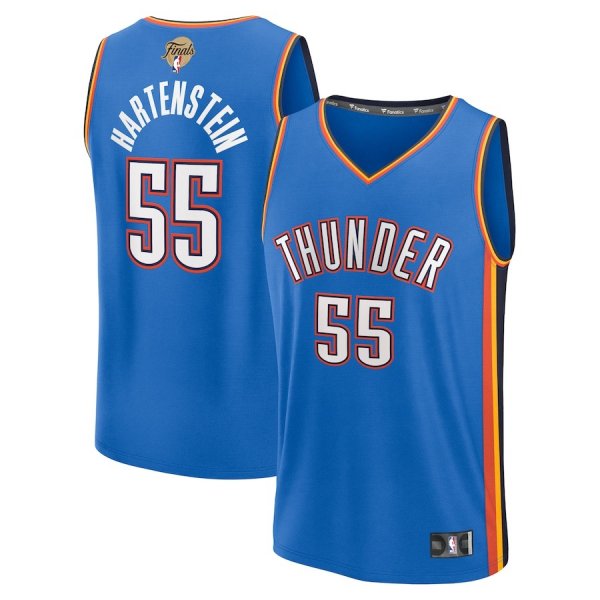 Men's Oklahoma City Thunder #55 Isaiah Hartenstein Fanatics Blue 2025 NBA Finals Fast Break Player Icon Edition Jersey