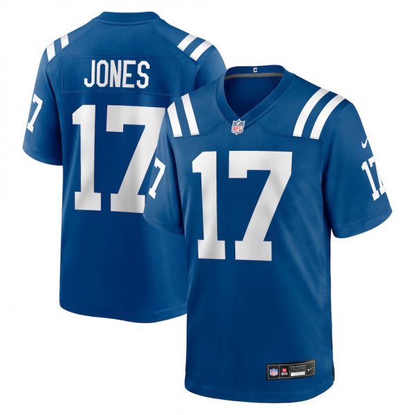 Men's Indianapolis Colts #17 Daniel Jones Nike Royal Team Game Jersey
