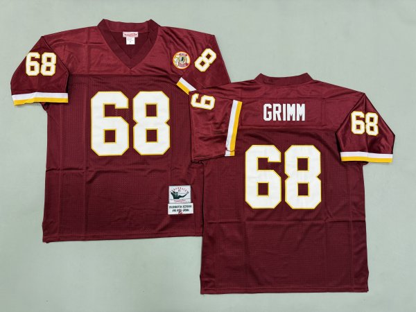 Men's Washington Commanders #68 Russ Grimm Red Jersey