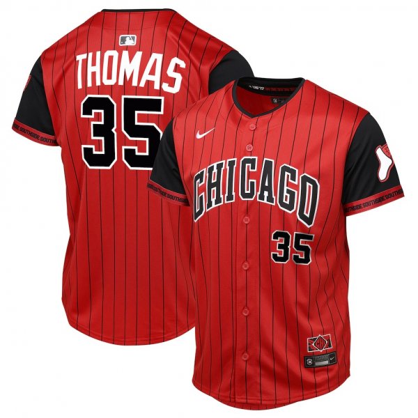Youth Chicago White Sox #35 Frank Thomas Red/Black 2025 City Connect Player Jersey