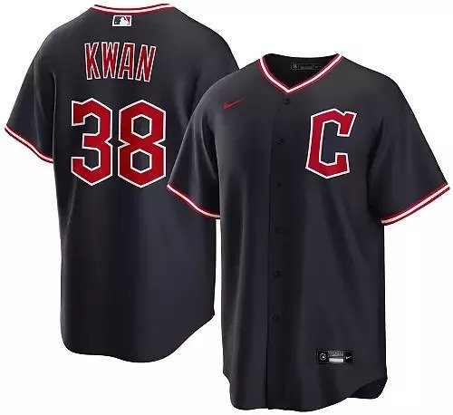 Men's Cleveland Guardians #38 Steven Kwan Nike Navy Alternate Limited Jersey