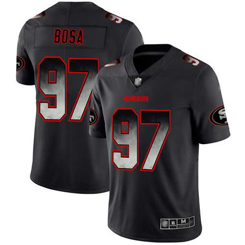 San Francisco 49ers #97 Nick Bosa Black Men's Stitched NFL Vapor Untouchable Limited Smoke Fashion Jersey