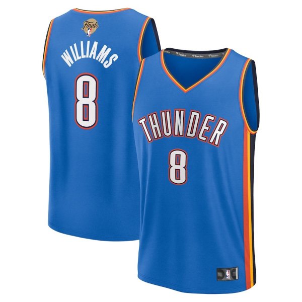 Youth Oklahoma City Thunder #8 Jalen Williams Fanatics Blue 2025 NBA Finals Fast Break Player Icon Edition Jersey