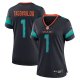 Women's #1 Tua Tagovailoa Miami Dolphins Nike 2025 Rivalries Collection Game Pitch Blue Jersey