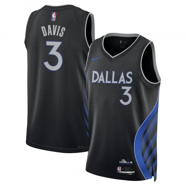 Men's Unisex Dallas Mavericks #3 Anthony Davis Nike Black 2025/26 Swingman City Edition Jersey
