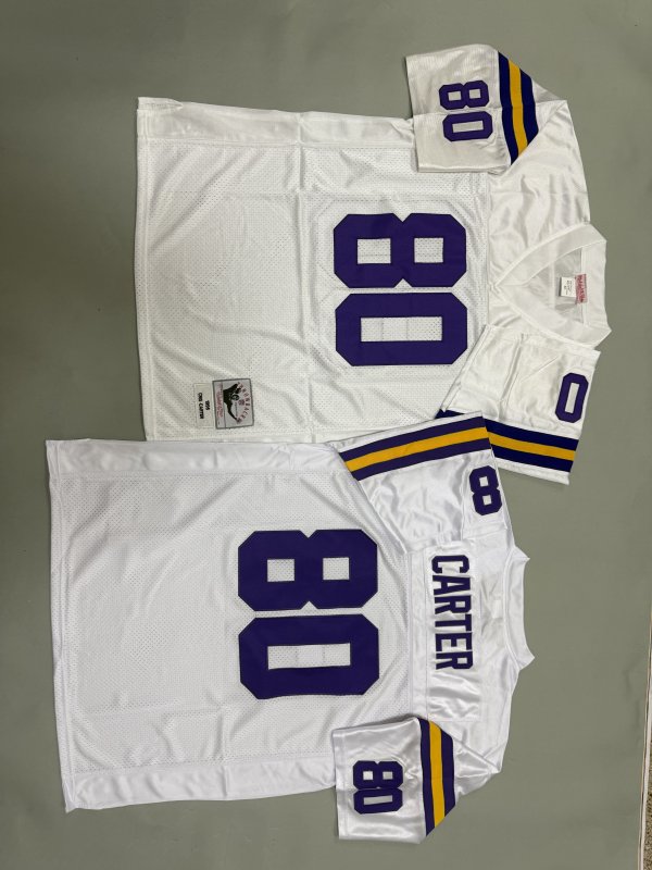Men's #80 Cris Carter White Minnesota Vikings Jersey