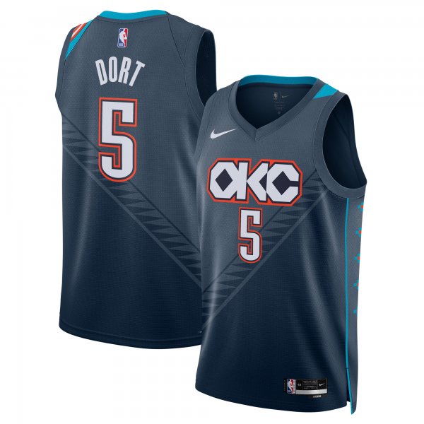 Men's Unisex Oklahoma City Thunder #5 Luguentz Dort Nike Navy 2025/26 Swingman City Edition Jersey