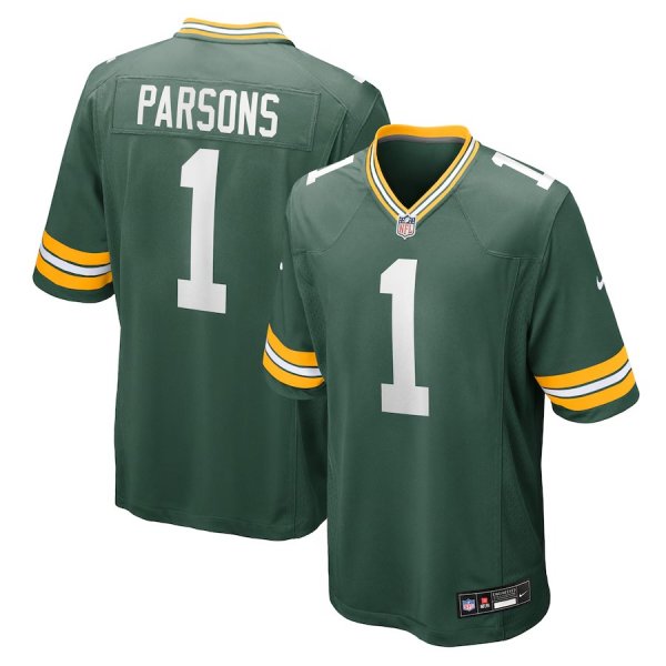 Men's Green Bay Packers #1 Micah Parsons Nike Green Game Player Jersey