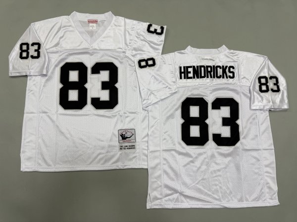 Men's Las Vegas Raiders #83 Ted Hendricks White Mitchell & Ness Jersey