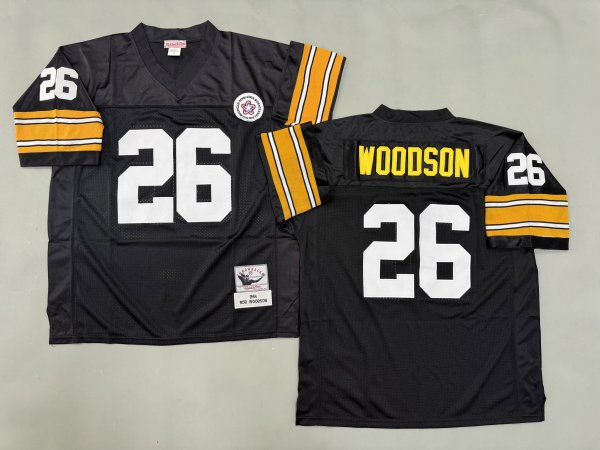 Men's Pittsburgh Steelers #26 Rod Woodson Black Jersey