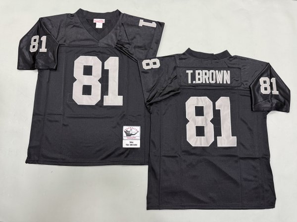 Men's Las Vegas Raiders #81 Tim Brown Black Mitchell & Ness Jersey