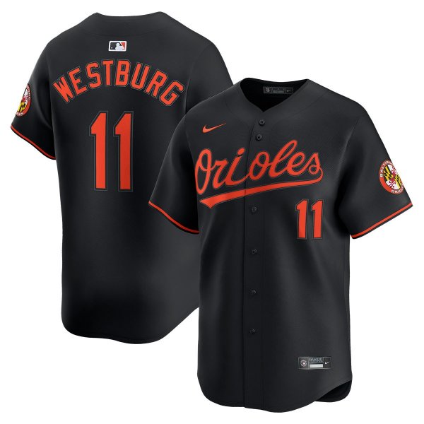 Men's Baltimore Orioles #11 Jordan Westburg  Alternate Black Limited Jersey