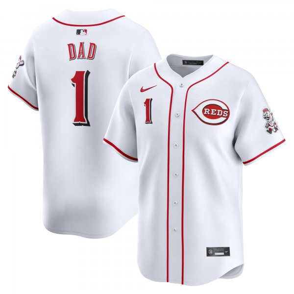 Men's Cincinnati Reds Nike White #1 Dad Home Limited Jersey