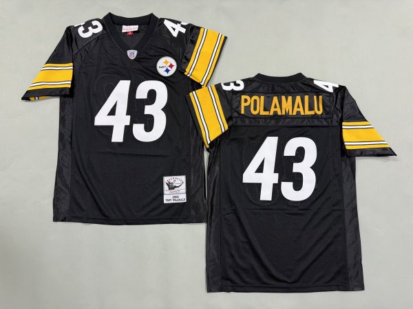 Men's Pittsburgh Steelers #43 Troy Polamalu Black Jersey
