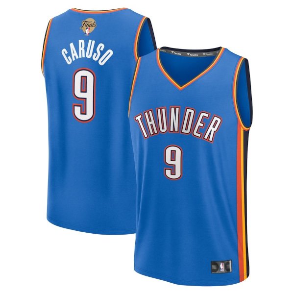 Youth Oklahoma City Thunder #9 Alex Caruso Fanatics Blue 2025 NBA Finals Fast Break Player Icon Edition Jersey