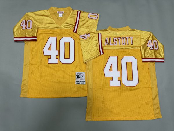 Men's #40 Mike Alstott Tampa Bay Buccaneers Yellow Jersey