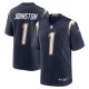 Men's Los Angeles Chargers #1 Quentin Johnston Nike Navy Alternate Super Chargers Game Player Jersey
